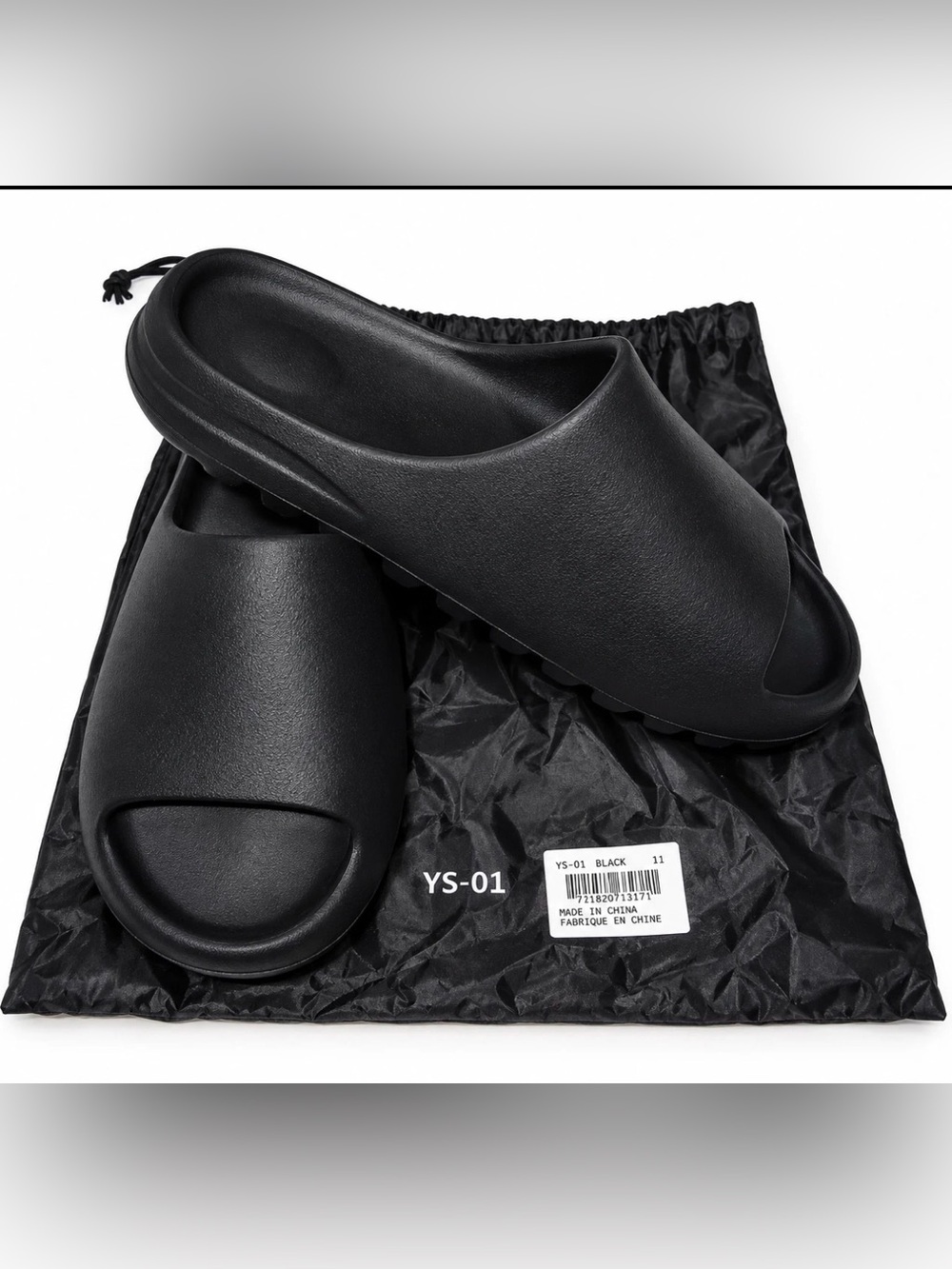 Men's Black Yeezy slide size 10 YS-01 new in bag